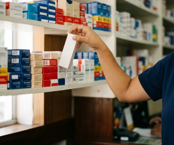 Prateleira de medicamentos da Drogamart